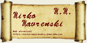 Mirko Mavrenski vizit kartica